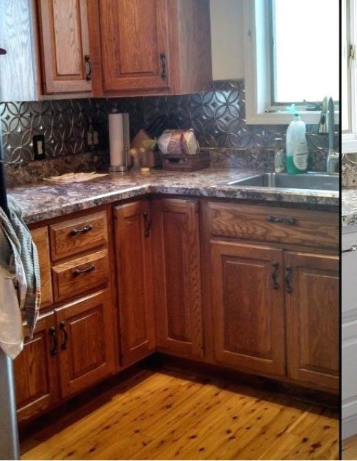 Golden oak kitchen before refinishing