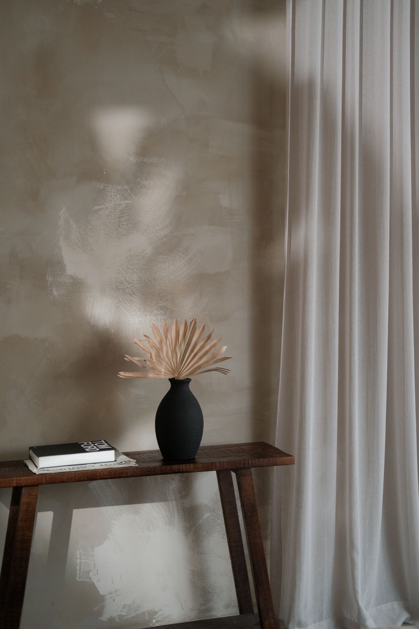 Limewash textured wall